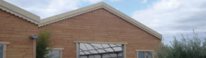 Habillage bois surface commerciale AMC Charpente Loire