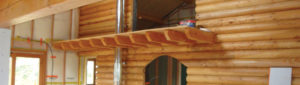 Intérieur chalet bois montagne AMC Charpente Loire