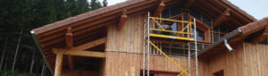 Finitions chalet bois montagne AMC Charpente Loire